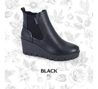Ladies Cipriata Wedge Boots Zip Gusset Leather Chelsea Womens Comfort Shoe