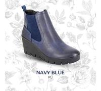 Ladies Cipriata Wedge Boots Zip Gusset Leather Chelsea Womens Comfort Shoe