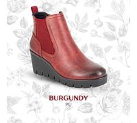 Cipriata ANNINA L606 Ladies Memory Foam Inside Zip Gusset Comfort Wedge Heel Ankle Boots (Burgundy, UK Footwear Size System, Adult, Women, Numeric, Medium, 5)