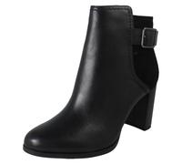 Ladies Clarks Buckle Detailed Zip Fastening Leather Ankle Boots - Freva85 Buckle