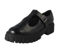 Clarks Ladies Buckle Fastening Chunky Sole T-Bar Smart Shoes Page Bar - Black Leather - UK Size 7D - EU Size 41 - US Size 9.5M