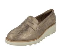 Ladies-Clarks Casual Slip On Wedge Shoes Sharon Ranch