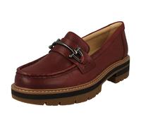 Clarks Orianna Bit Burgundy Leather Loafers,slip Ons In Red Red