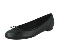 Clarks Womens Couture Bloom Black Leather Ballerina