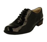 Clarks Womens Casual Clarks Hamble Oak Leather Shoes In Black Patent Wide Fit Size 3