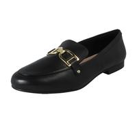 Ladies Clarks Leather Buckle Detail Smart Casual Loafers - Tamna Trim