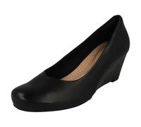Ladies Clarks Leather / Suede Formal Wedge Heeled Work Court Shoes Flores Tulip