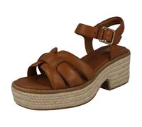 Ladies Clarks Rope Wrapped Platform Wedge Leather Sandals - Coledale Strap