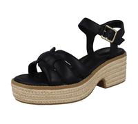 Clarks Ladies Clarks Platform Wedge Sandals Coledale Strap - Black - UK 6.5
