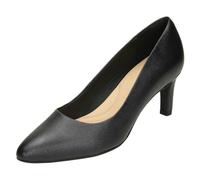 Ladies Clarks Textured Slip On Leather Heeled Smart Court Shoes Calla Rose