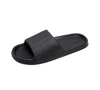 Ladies Classic Cloud Slippers Orthotic Support Yoga Mat Comfort Non Slip Sole Casual Style for Bathroom Home Pool-side Walking Comfortable Fashion Couples Men Shower Room Shoes (Black, 9)