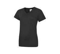 Uneek Clothing T-Shirt UC319 Ladies Classic V-Neck Black XS