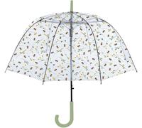 Ladies Clear See-Through Dome Umbrella with Bee Pattern Automatic Opening Brolly