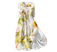 Ladies Clothes Sale of Clearance Black Dress Short Sleeve Women's Casual Art Floral Print Mid Length Sleeve Loose Dress with Full Swing Floor Length Petite Clothinges for Short Women