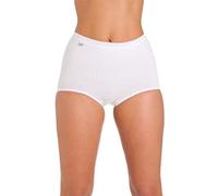 Ladies Combed Cotton Low Cut Leg Stretch Maxi Brief Pants Knicker Underwear 3pk. to Fit UK Sizes 12-14 - 16-18 - 20-22 La Marquise (12, White)