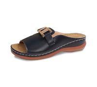 Ladies Comfortable Slippers for Everyday Casual Use Open Toe Design Slip On Style Perfect for Spring Summer Versatile for Relaxed Outfits, black, 8.5 UK