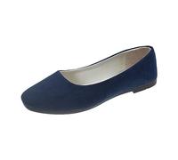 Ladies Comfy Loafers Soft Slip On Flat Work Office Pumps Shoes Womens Flat Loafers Nurse Work Pumps Comfy Driving Shoe Ladies School Shoe Wide Fit Solid Colour Daily Wear Shoes Navy