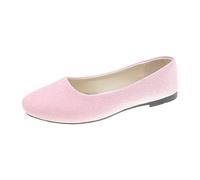Ladies Comfy Loafers Soft Slip On Flat Work Office Pumps Shoes Womens Flat Loafers Nurse Work Pumps Comfy Driving Shoe Ladies School Shoe Wide Fit Solid Colour Daily Wear Shoes Pink