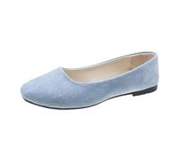 Ladies Comfy Loafers Soft Slip On Flat Work Office Pumps Shoes Womens Flat Loafers Nurse Work Pumps Comfy Driving Shoe Ladies School Shoe Wide Fit Solid Colour Daily Wear Shoes Light Blue