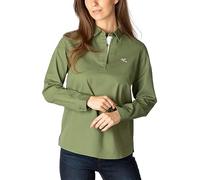 Ladies Cotton Deck Shirt Womens Long Sleeve Rugby Style Deckshirt (14, Kirby Green)