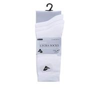 Ladies Cotton Rich Socks with Lycra 3/4 Length School One Size UK 4-8 (One Size UK 4-8, White 2 Pairs)