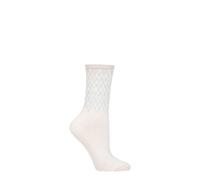 Ladies Cotton Socks Argyle Top Burlington Mayfair Blue Black White Beige- 1 Pair