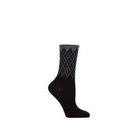 Ladies Cotton Socks Argyle Top Burlington Mayfair Blue Black White Beige- 1 Pair