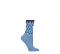Ladies Cotton Socks Argyle Top Burlington Mayfair Blue Black White Beige- 1 Pair
