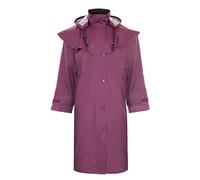Ladies Country Estate Sandringham Waterproof Fabric Lined Riding Coat Plum 16