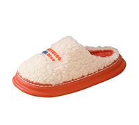 Ladies Couple Models Cotton Slipper Autumn Winter Slippers Cute Warm Plush Cotton Slippers None Slipper Work Shoes for Women (Red, 4)
