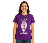 Ladies Crayon T-Shirt - Large - Purple T-Shirt with White Crayon Print - Adults Womens Colourful Fun Creative World Book Day Fancy Dress Costume