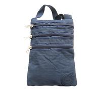 Ladies Crinkled Nylon Small Cross Body Bag Organizer - Navy