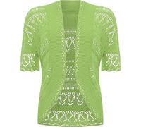 Ladies Crochet Bolero Knitted Shrug, Womens Casual Short Cap Sleeves Lightweight Open Front Cropped Stylish Sweater Top Cardigan UK Plus Size S-XXL, Lime Green-24-26