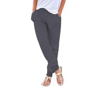 Ladies Crop Trousers Tall Linen Trousers Womens Summer Clothes For Women Waisted Linen Slacks Tracksuit Bottoms Loose Sweatpants Female Three Quarter Length Pedal Pushers Wide Leg Cuffed Pants