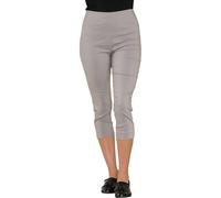 Ladies' Cropped Trousers UK - Women's Capri Pants, Summer Stretch 3/4 Length Pedal Pushers, Elasticated Bengaline Cut-Offs, Three-Quarter Length Shorts (UK, Numeric, 16, Regular, Regular, Stone)