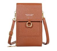 Ladies Crossbody Purses Women Casual Crossbody Bag Adjustable Strap Shoulder Bag With Visual Mobile Phone Window Mens Bags Shoulder (Brown, One Size)