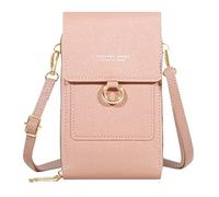 Ladies Crossbody Purses Women Casual Crossbody Bag Adjustable Strap Shoulder Bag With Visual Mobile Phone Window Lunch Bag with Shoulder Strap (Pink, One Size)