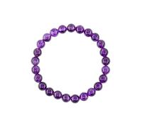 Ladies' crystal bracelet, meticulously crafted from natural healing crystal beads, accumulates positive energy, safeguards physical and mental wellbeing, and attracts good fortune.(Striped Amethyst)