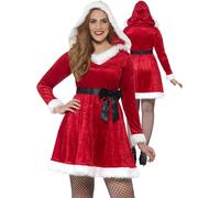 Ladies Curves Miss Santa Costume Adults Christmas Fancy Dress Plus Size New