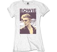 Ladies David Bowie Smoking Official Tee T-Shirt Womens Girls (Large) White