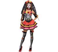 Day Of The Dead Fancy Dress Adult Costume - UK Size 8-10