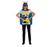 LADIES DC BATGIRL SUPERHERO COMIC T SHIRT TOP WITH CAPE