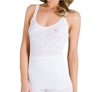 Ladies DELUX Thermal Underwear ROUND NECK VEST ski L 14-16 Wht