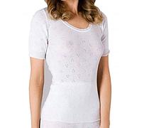 Ladies DELUX Thermal Underwear SHORT SLEEVE SPENCER L 14-16 Wht