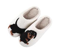 Ladies' Deluxe Fluffy Slippers Christmas/Halloween Holiday Cartoon Thick Print Bedroom Home Linen Slides Men Women House Shoes for Autumn Winter