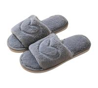 Ladies' Deluxe Fluffy Slippers Christmas/Halloween Holiday Cartoon Thick Print Cute Animal/Funny Prints Solid Color Plush Indoor And Outdoor Merchandise Gift Winter