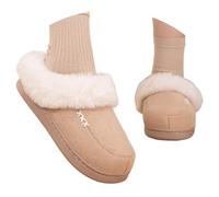 Ladies' Deluxe Fluffy Slippers Christmas/Halloween Holiday Festive Pattern Cute Animal/Funny Prints Solid Color Plush House Slides Merchandise Gift Winter