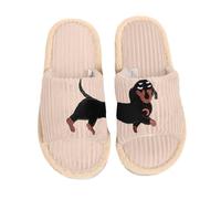 Ladies' Deluxe Fluffy Slippers Cute Plush Cartoon Thick Print Soft Non-Slip Home Linen Slides Indoor And Outdoor for Autumn Winter
