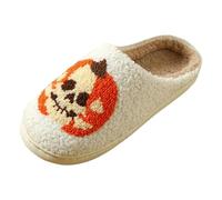 Ladies' Deluxe Fluffy Slippers Fashion Plush Guest With Cozy Faux Solid Color Men Women House Shoes Halloween/Christmas Printed