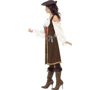 Ladies Deluxe Pirate Costume High Seas Caribbean Wench Fancy Dress Adult Outfit